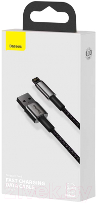 Кабель Baseus Tungsten Gold USB To Lightning / CALWJ-A01 (2м, черный)
