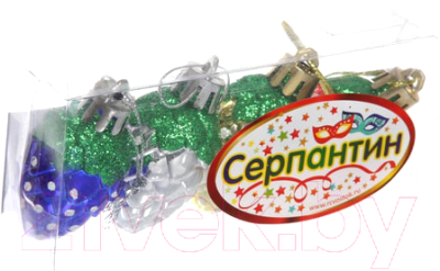 

Набор елочных игрушек Серпантин, Разноцветный;с рисунком, Шишечки 201-0391 4см