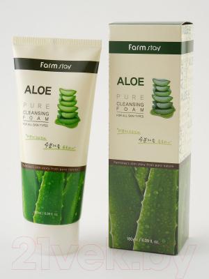 Пенка для умывания FarmStay Aloe Pure Cleansing Foam (180мл)