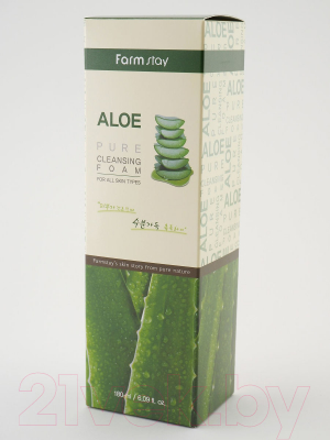 Пенка для умывания FarmStay Aloe Pure Cleansing Foam (180мл)