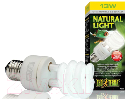 Лампа для террариума Exo Terra Reptile Natural Light Former UVB2.0 Compact 13 W PT2190 / H22190