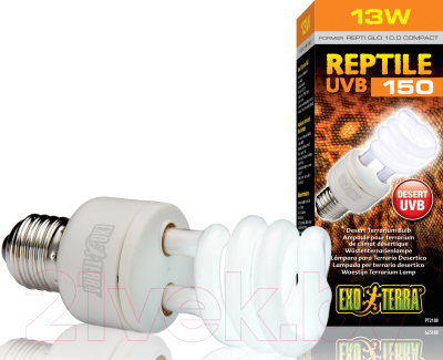 Лампа для террариума Exo Terra Reptile UVB150 Former UVB10.0 Compact 25 W PT2189 / H221894