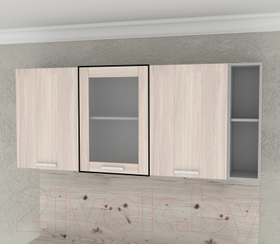 Шкаф навесной для кухни Интерлиния Компо ВШ50ст-720-1дв (шимо светлый)