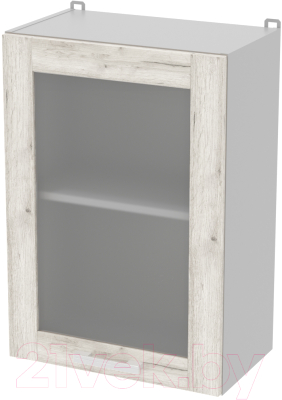 Шкаф навесной для кухни Интерлиния Компо ВШ50ст-720-1дв (дуб белый)