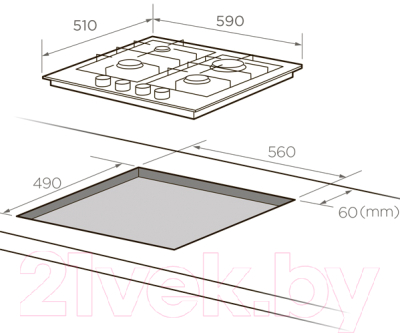 Газовая варочная панель Midea MG606W