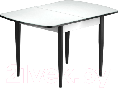 Обеденный стол Васанти Плюс БРФ 120/152x80/1Р (черный/белый)