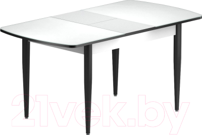 Обеденный стол Васанти Плюс БРФ 110/142x70/1Р (черный/белый)