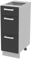 Шкаф-стол кухонный Интерлиния Компо НШ30рш3 1м+2б (антрацит) - 