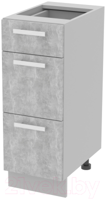 Шкаф-стол кухонный Интерлиния Компо НШ30рш3 1м+2б (бетон)