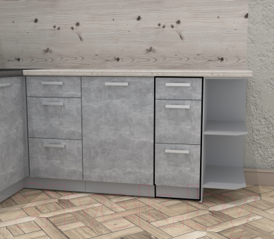 Шкаф-стол кухонный Интерлиния Компо НШ30рш3 1м+2б (бетон)