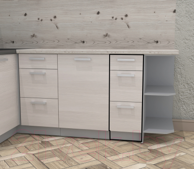 Шкаф-стол кухонный Интерлиния Компо НШ30рш3 1м+2б (вудлайн кремовый)