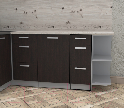 Шкаф-стол кухонный Интерлиния Компо НШ30рш3 1м+2б (дуб венге)
