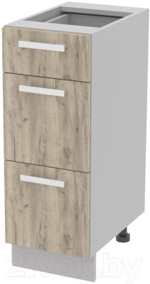 Шкаф-стол кухонный Интерлиния Компо НШ30рш3 1м+2б (дуб серый)