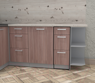 Шкаф-стол кухонный Интерлиния Компо НШ30рш3 1м+2б (ясень шимо темный)