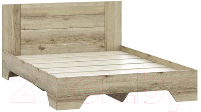 Двуспальная кровать Астрид Мебель Квадро-10 160x200 / ЦРК.КВД.10 (дуб делано светлый)