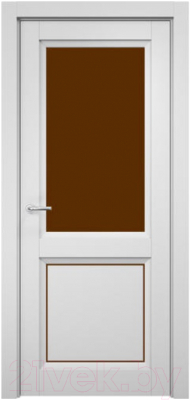 Дверь межкомнатная MDF Techno Stefany 4013 50x200 (белый/лакобель коричневый)