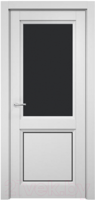 Дверь межкомнатная MDF Techno Stefany 4013 70x200 (белый/лакобель черный)