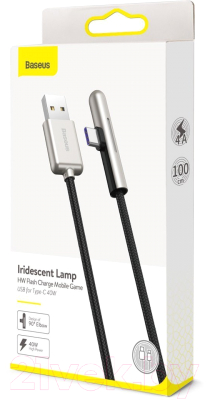 Кабель Baseus Iridescent Lamp USB For Type-C / CAT7C-B01 (1м, черный)