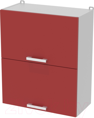 Шкаф навесной для кухни Интерлиния Компо ВШ60-720-2дг (красный)