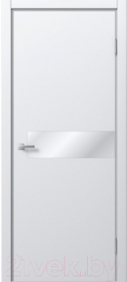 Дверь межкомнатная MDF Techno Stefany 5001 40x200 (белый/зеркало)