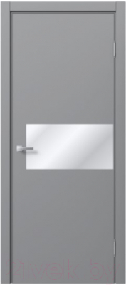 Дверь межкомнатная MDF Techno Stefany 5002 40x200 (RAL 7040/зеркало)
