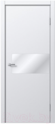 Дверь межкомнатная MDF Techno Stefany 5002 80x200 (белый/зеркало)