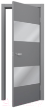 Дверь межкомнатная MDF Techno Stefany 5003 90x200 (RAL 7040/зеркало)