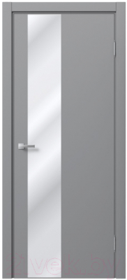 Дверь межкомнатная MDF Techno Stefany 5005 60x200 (RAL 7040/зеркало)