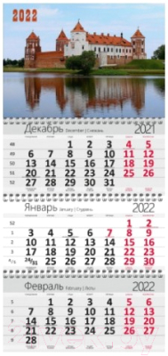 Календарь настенный No Brand Квартальный на 2022 год. Замок