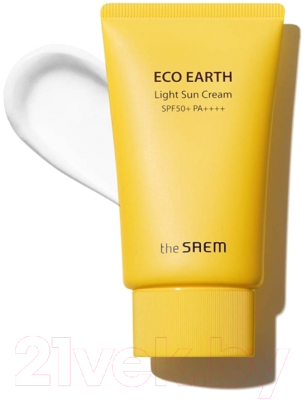 Крем солнцезащитный The Saem Eco Earth Light Sun Cream SPF 50+ PA++++ (50мл)