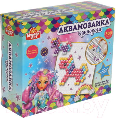 

Набор для творчества MultiArt, Аквамозаика Единороги / AQUABEADS300-MULAR