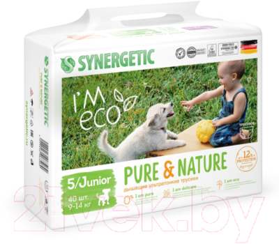 Подгузники-трусики детские Synergetic Pure&Nature 5 Junior (40шт)