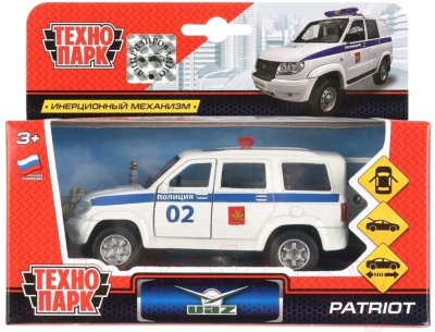 Автомобиль игрушечный Технопарк UAZ Patriot Полиция / SB-17-81-UP-P(W)-WB