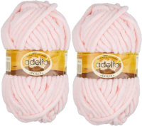 Набор пряжи для вязания Adelia Dolly 100г 40м (светло-розовый, 2 мотка) - 