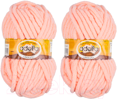 Набор пряжи для вязания Adelia Dolly 100г 40м (персиковый, 2 мотка)