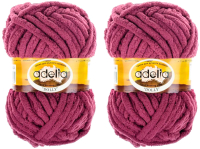 Набор пряжи для вязания Adelia Dolly 100г 40м (бордовый, 2 мотка) - 