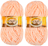 Набор пряжи для вязания Adelia Dolly 100г 40м (светло-персиковый, 2 мотка) - 