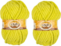 Набор пряжи для вязания Adelia Dolly 100г 40м (желто-зеленый, 2 мотка) - 