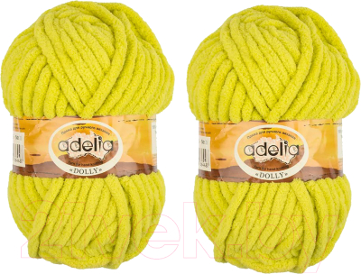 Набор пряжи для вязания Adelia Dolly 100г 40м (желто-зеленый, 2 мотка)