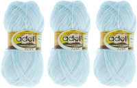 Набор пряжи для вязания Adelia Jane 50г 227м (белый/бледно-голубой, 3 мотка) - 