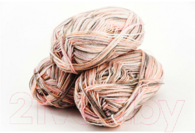 Набор пряжи для вязания Adelia Jane 50г 227м (белый/бежевый/светло-розовый, 3 мотка)