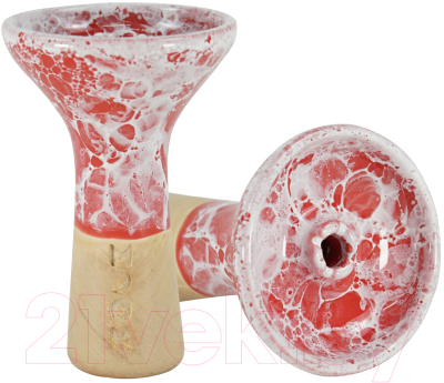 Чаша для кальяна Moon Hookah Phunnel Marble Red White / AHR01904