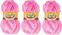 Набор пряжи для вязания Adelia Jane 50г 227м (белый/розовый/ярко-розовый, 3 мотка) - 