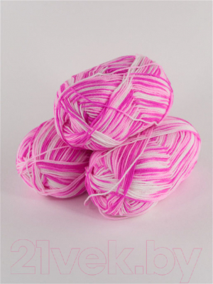 Набор пряжи для вязания Adelia Jane 50г 227м (белый/розовый/ярко-розовый, 3 мотка)