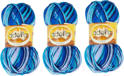 Набор пряжи для вязания Adelia Jane 50г 227м (бледно-голубой/ярко-голубой/синий, 3 мотка)