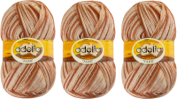 Набор пряжи для вязания Adelia Jane 50г 227м (светло-бежевый/коричневый, 3 мотка) - 