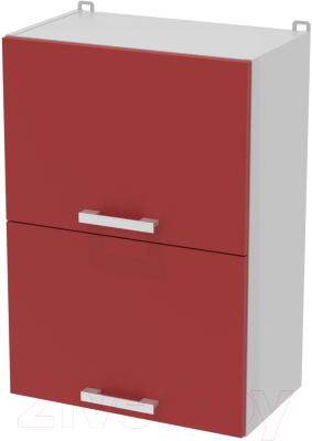 Шкаф навесной для кухни Интерлиния Компо ВШ50-720-2дг (красный)
