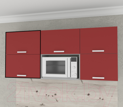Шкаф навесной для кухни Интерлиния Компо ВШ50-720-2дг (красный)
