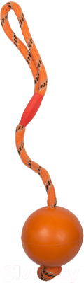 Игрушка для собак Duvo Plus Мячик на веревке / 10168 (оранжевый)