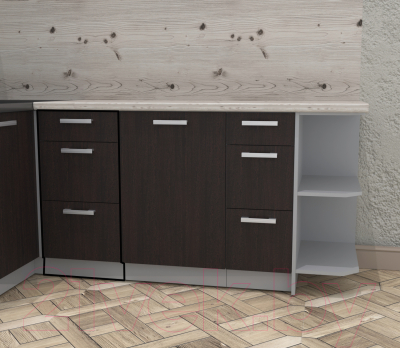 Шкаф-стол кухонный Интерлиния Компо НШ40рш3 1м+2б (дуб венге)